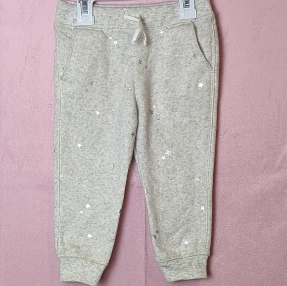 OshKosh B'Gosh Heather Gray Silver Star Print Joggers with Pockets 24 Months