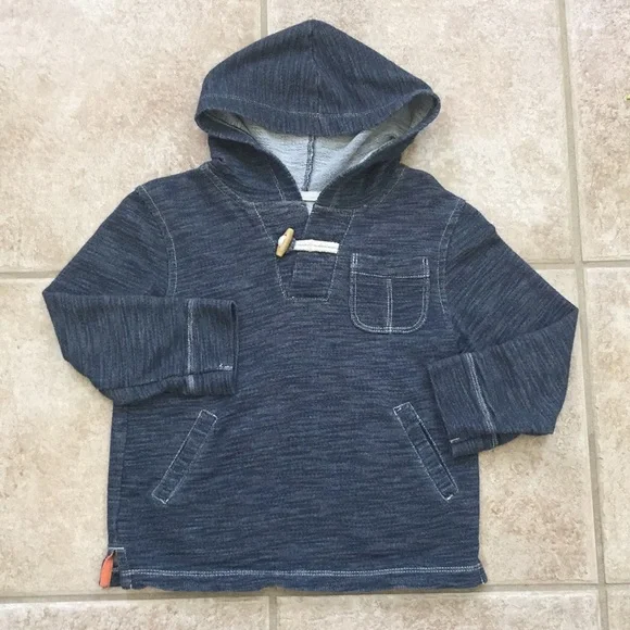OshKosh B'gosh Boys Denim Look Hoodie Marled Pocket Tee Shirt