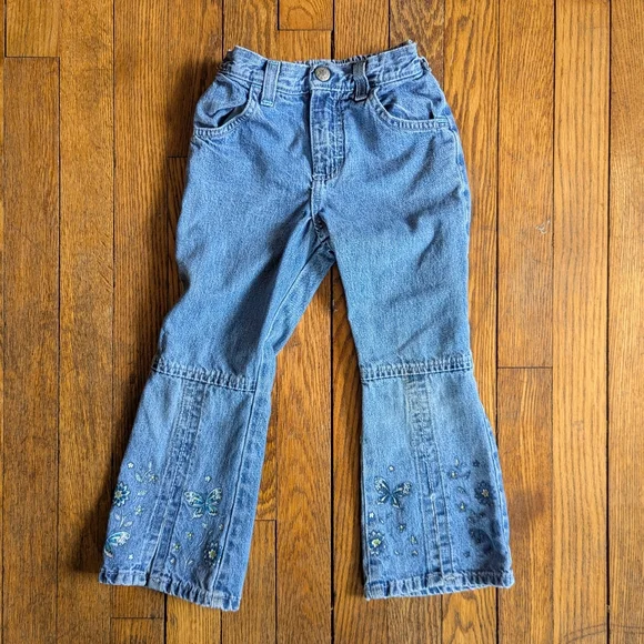 Vintage Oshkosh Bgosh 90's Y2k Girls 4 Butterfly Floral Jeans