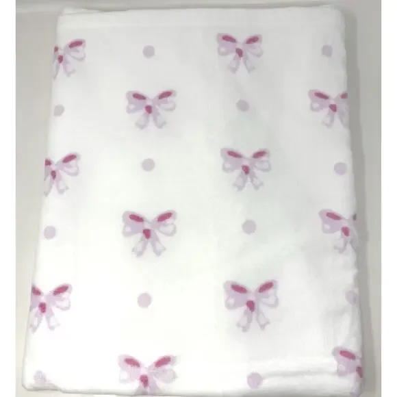 Laura Ashley Pink Bows Beach Towel Pink White 36 x 72