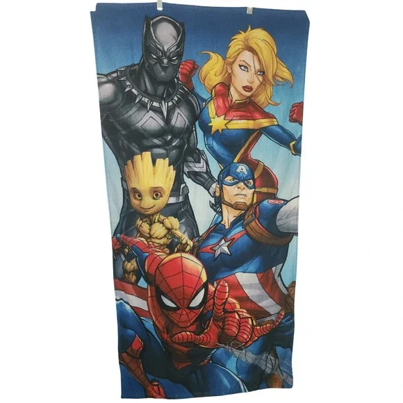Marvel Comics Black Panther Spider-Man Groot Captain America Beach Towel