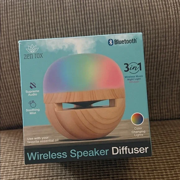 Zen Box Wireless Speaker Diffuser with Color Changing Lights