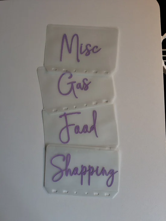 A7 PVC Cash Envelopes