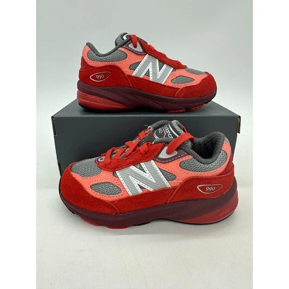 New Balance 990 v6 Infant Size 9 Red Suede Athletic Shoes IC990RT6