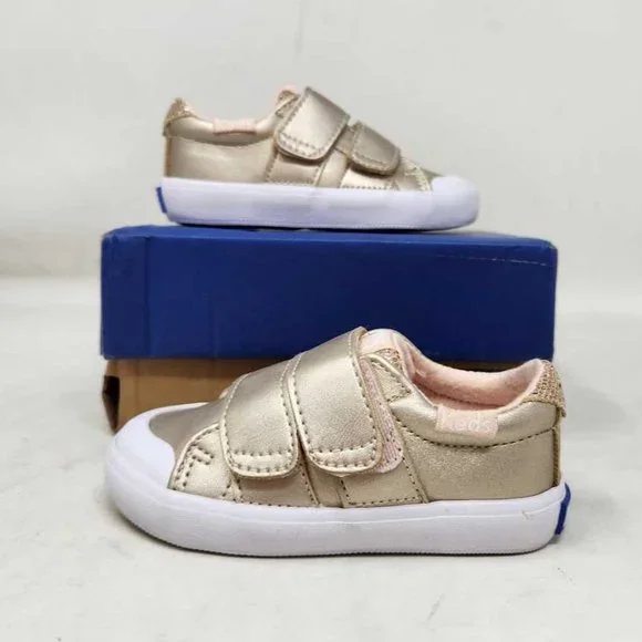 Toddler girl's 4.5 Keds Courtney hook & loop rose gold sneaker shoes KL163781