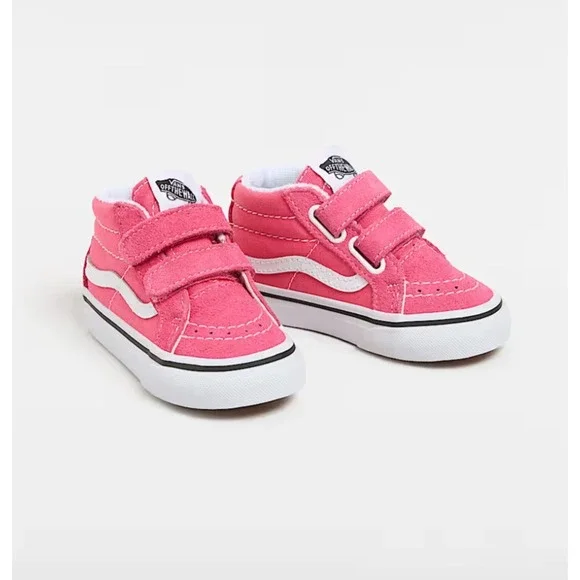 VANS Toddler Sk8-Mid Reissue Hook and Loop Shoes Pink‎ Size 5 New