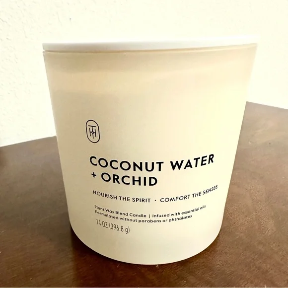 Threshold 2 Wick Glass Coconut Water + Orchid 14oz Candle • NWT