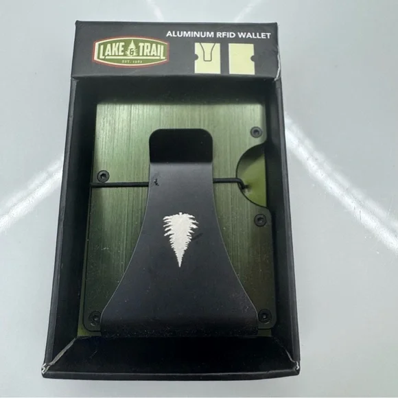 Lake & Trail Aluminum Brushed RFID Wallet - Green