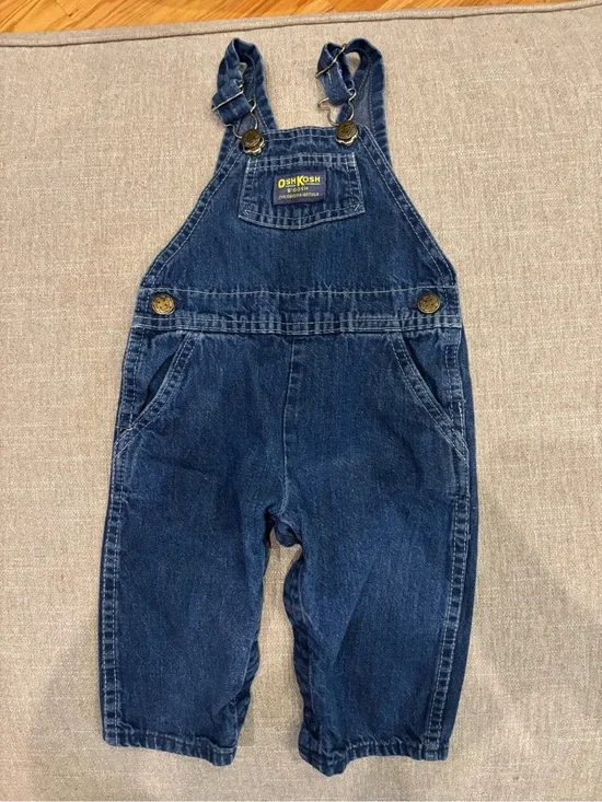 OshKosh B'gosh Dark Blue Denim Kids Overalls size 12 months