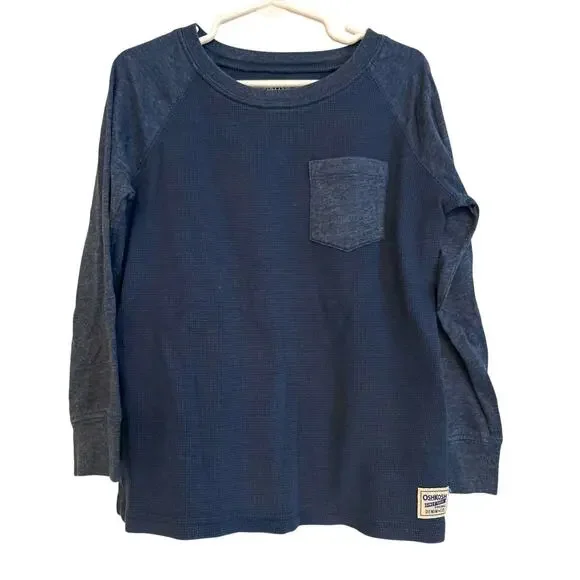 OshKosh B'Gosh Denim Co. Boys Long Sleeve Thermal Shirt Blue 7