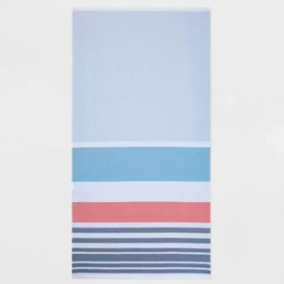 BLUE BASE Warm Striped Sand Resist Beach Towel - Sun Squad™
