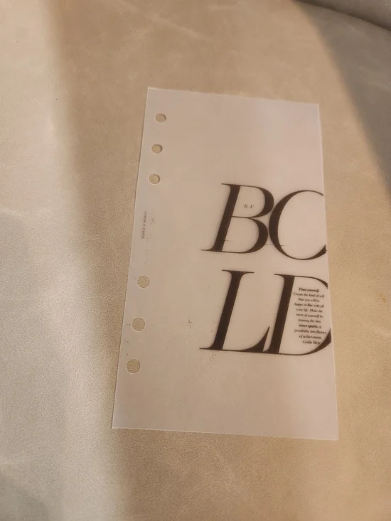 Personal Vellum 'BOLD' Planner Dashboard -