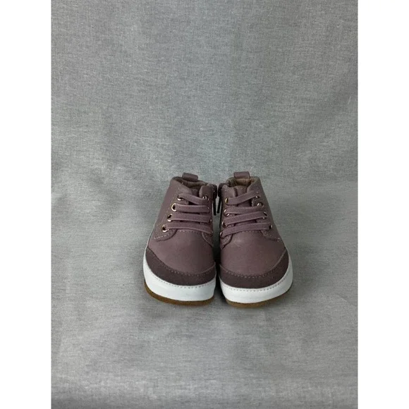 Little Love Bug Mauve Leather Minimalist High Top‎ Sneakers Baby Toddler Size 3