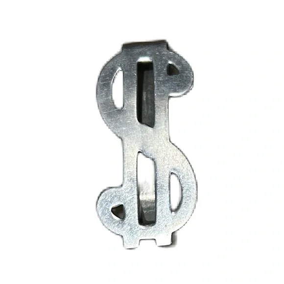 Vintage Metal Money Clip Dollar Sign Silver Tone Whitehead Metal Products Gift