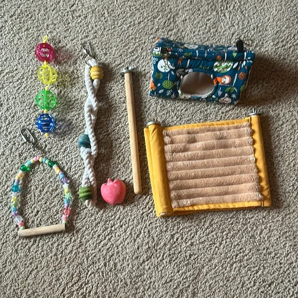 Bird toys and cage accessories
