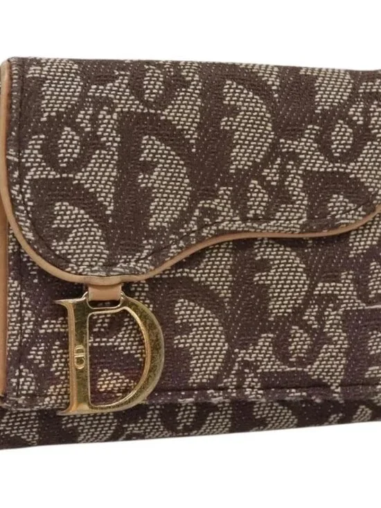 Christian Dior Trotter Canvas Wallet Black Auth ac3872