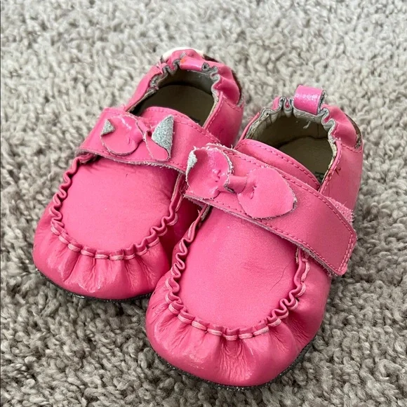 Robeez Pink Patent Leather Loafer Baby Walker Shoes