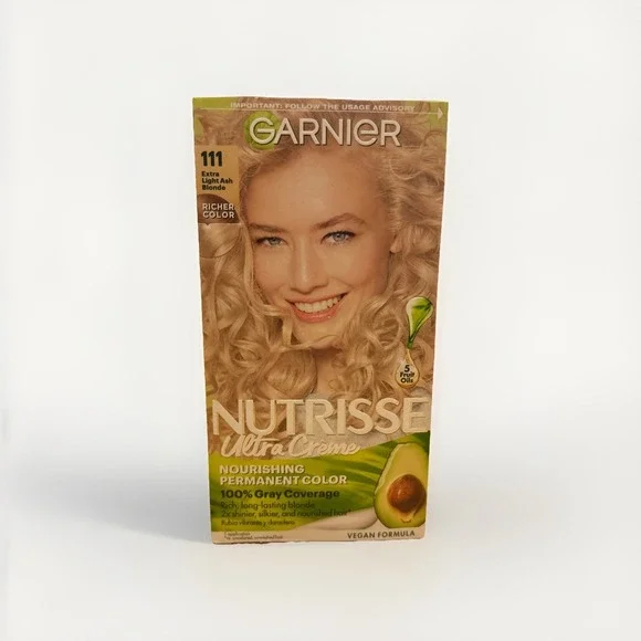 Garnier Nutrisse Nourishing Hair Color 111 Extra Light Ash Blonde White 1 Pack