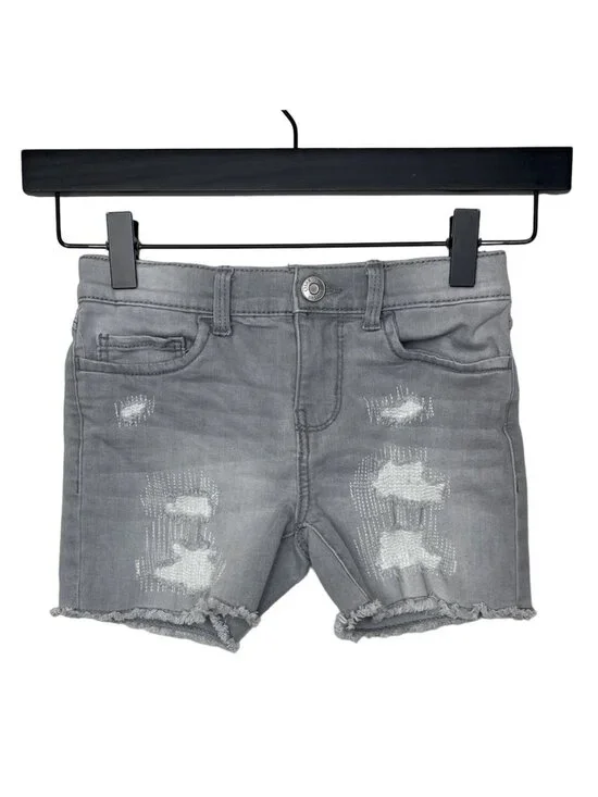 OshKosh Bgosh Girls Denim Shorts 6X Gray Distressed Raw Hem