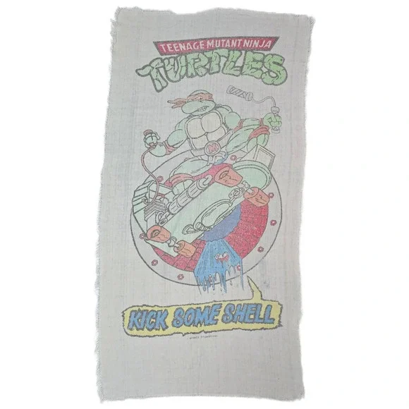 Mirage Studios TMNT Beach Towel Unisex OS‎ White 1989 Kick Some Shell Retro (A)