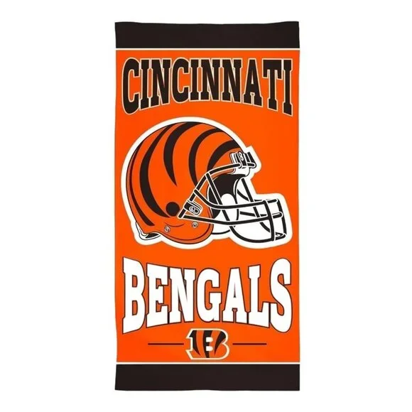 NWT NFL Cincinnati Bengals 30 by 60‎ Fiber Reactive Beach Towel