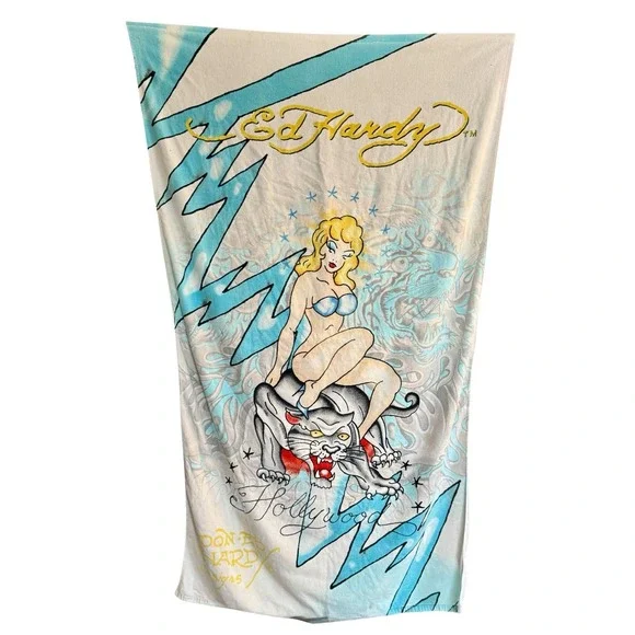 Ed Hardy Pin Up Girl Beach Towel 40