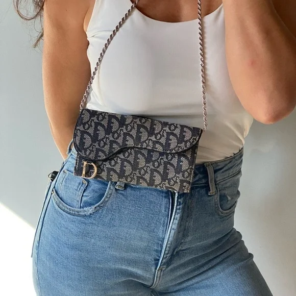 Dior Monogram Saddle Wallet CHAIN NOT INCLUDED