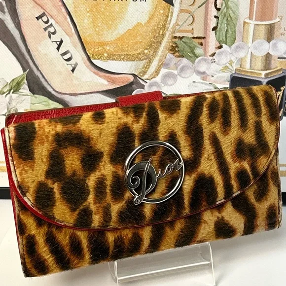 DIOR Pony Hair Leopard Print Vintage Flap Wallet 😍🐆
