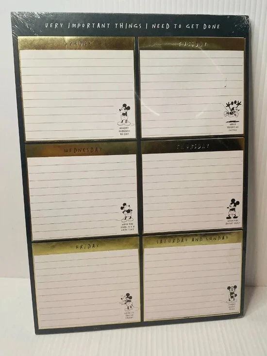 Disney x Typo Calendar Planner Sheets Mickey Mouse Black Gold NEW
