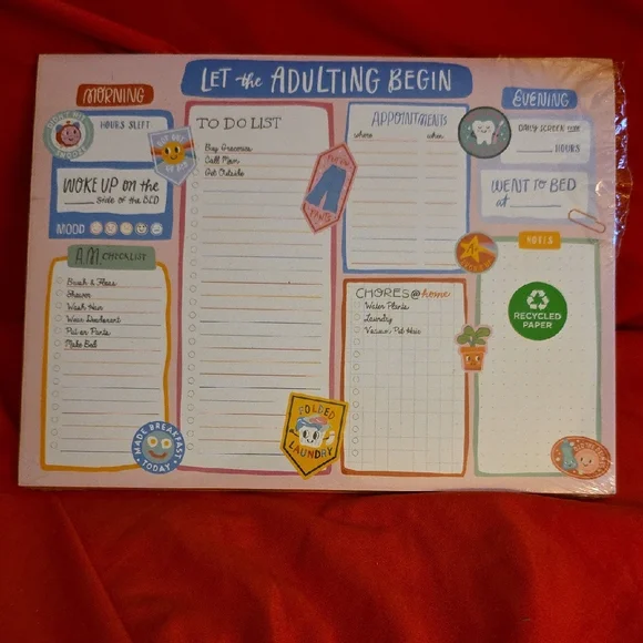 Colorful and FUN Adulting Planner Pad (New)
