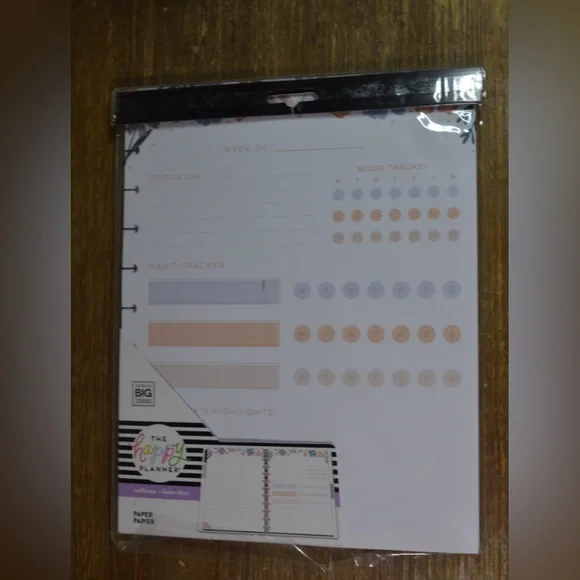 Happy Planner Classic Fill Paper Wellness Habit Tracker Refill Sheets
