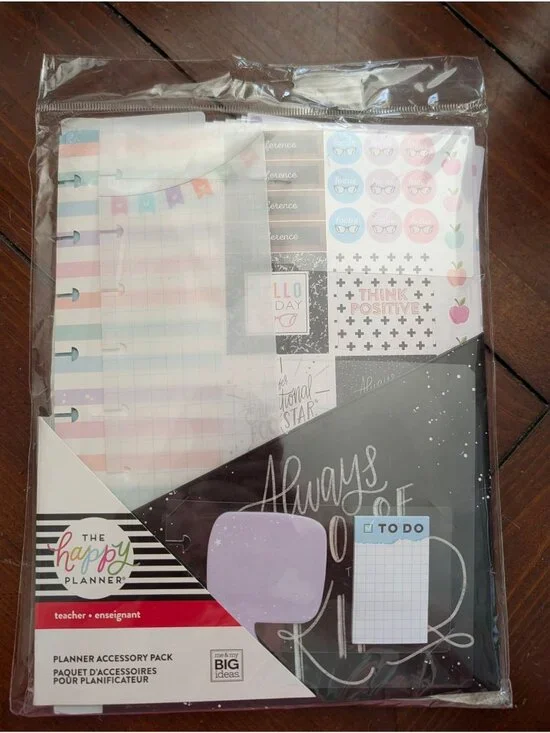 The Happy Planner Teacher Planner Accessory Pack With Stickers Notes & Folder
