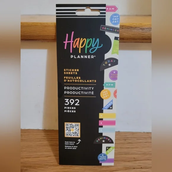 Happy Planner Productivity Sticker Sheets - Black Packaging, Multicolor Stickers
