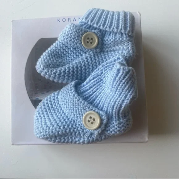 Baby Boy Knitted Bootie in Powder Blue
