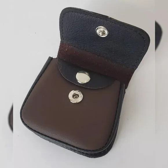 PERUVIAN GENUINE LEATHER PURSE COINS MEN'S WOMEN'S EMBOSSED LOGO DESIGN WALLET
