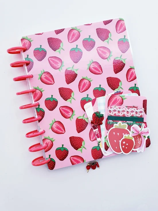 Strawberry Sweet Berries Pink Girly Planner HP Classic Size Cover Set