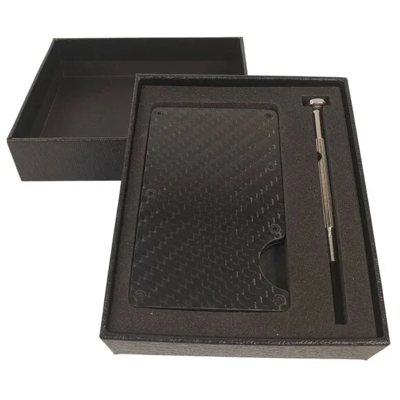 Slim Carbon Fiber RFID Blocking Money Clip Wallet ID Credit Card Holder