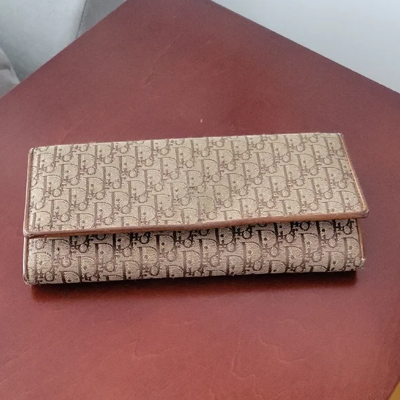 Christian Dior Monogram Wallet, Brown/Tan