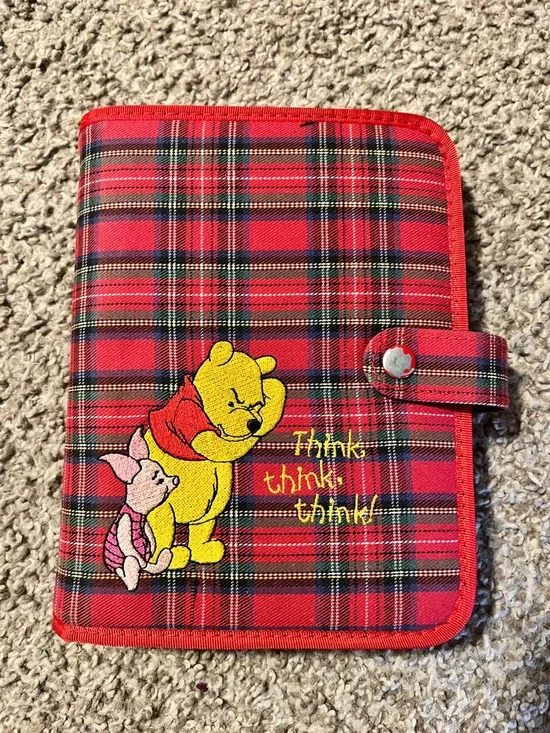 Vintage 1990s Winny the Poo plaid Organizer Never Been used Condition