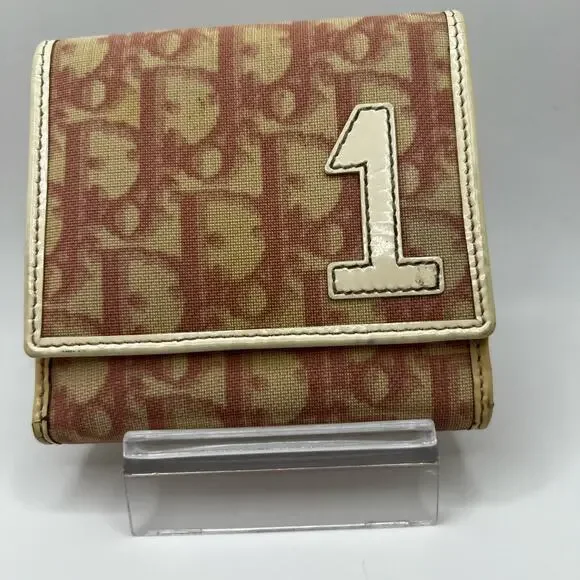 GUC Dior Pink Trotter 1 Bifold Wallet