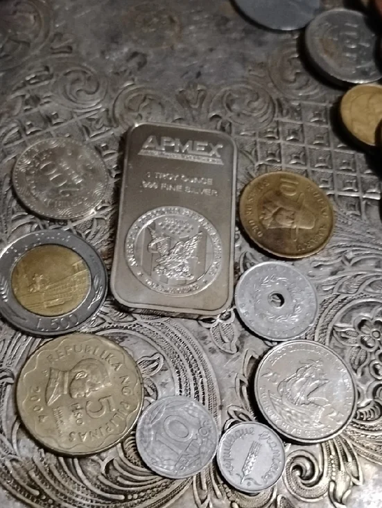 Silver Plate Bullion Bar - Silver/Gray
