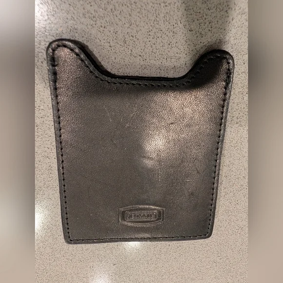 Fossil Black Leather Card Sleeve Money Clip