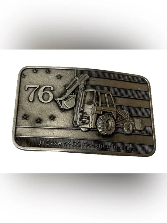 Vintage Case 580C Construction King Belt Buckle 1976 Bicentennial Limited