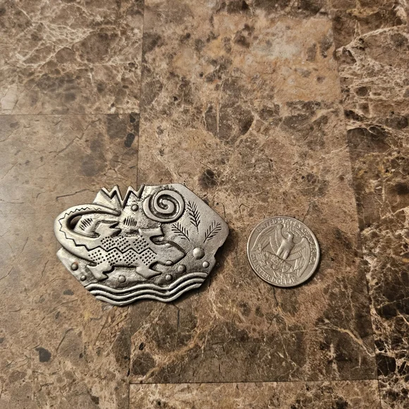 Vintage JJ Southwestern Lizard Brooch