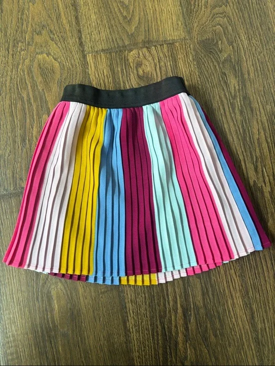OshKosh B'gosh Multi-Color Pleated Girls Skirt with Black Waistband