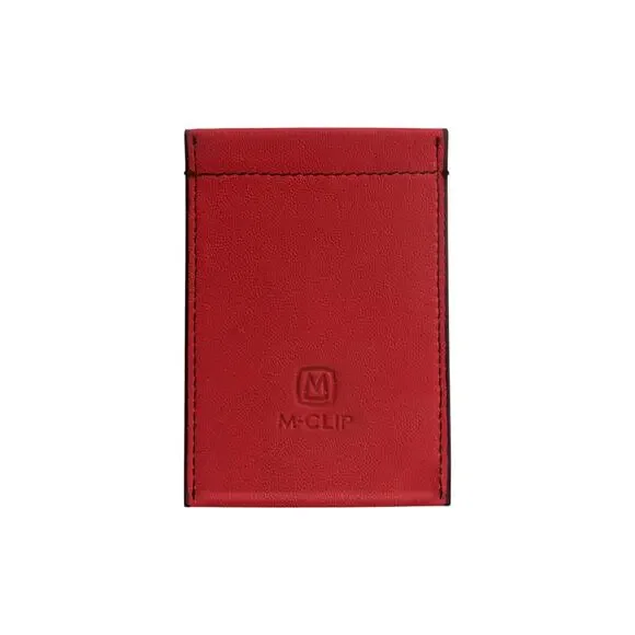 M-CLIP Leather RFID Case Vertical in Red