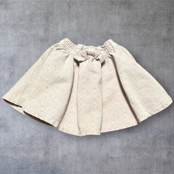Vintage OshKosh 3T Pink Corduroy Goose Print Skirt Elastic Waist‎ Made USA