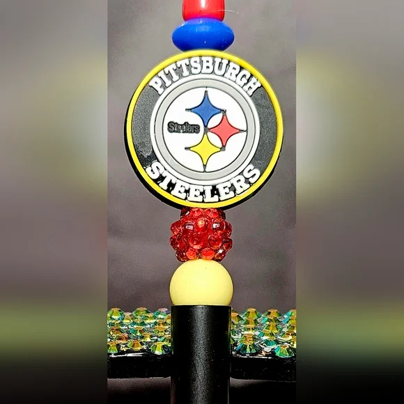 NFL Pittsburg Steelers Sparkly/Blingy Custom Created Super Fan Beaded Pen