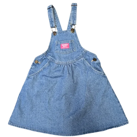Vintage 1990s OshKosh B'Gosh classic blue denim jean overall dress