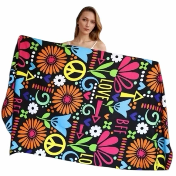 Colorful Groovy Oversized Beach Towel NWOT